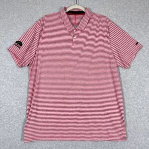 Nike Tiger Woods Polo Shirt Men XL Vapor Dry Stripe Golf TW Ridgeway Red Dri Fit